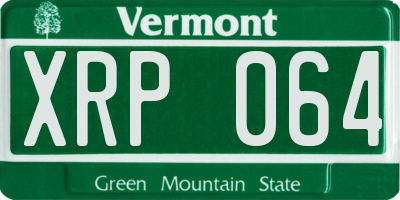 VT license plate XRP064