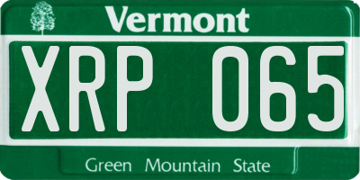 VT license plate XRP065