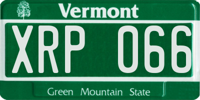 VT license plate XRP066