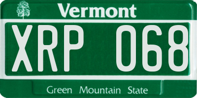 VT license plate XRP068