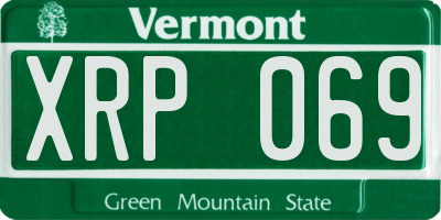 VT license plate XRP069