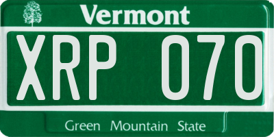 VT license plate XRP070
