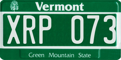 VT license plate XRP073