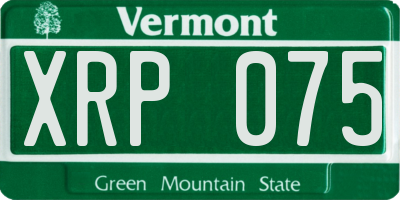 VT license plate XRP075