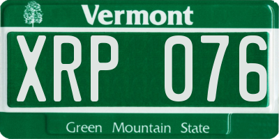 VT license plate XRP076