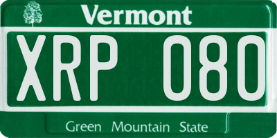 VT license plate XRP080