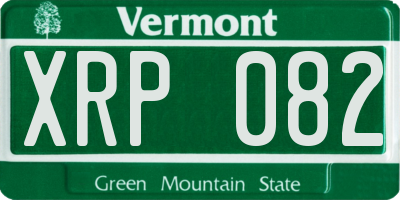 VT license plate XRP082