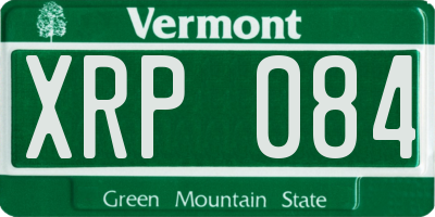 VT license plate XRP084