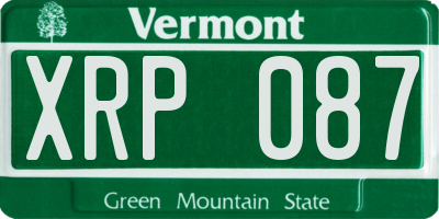 VT license plate XRP087