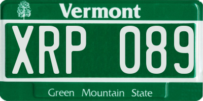 VT license plate XRP089