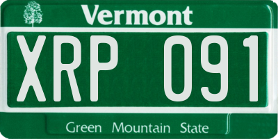 VT license plate XRP091