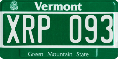 VT license plate XRP093