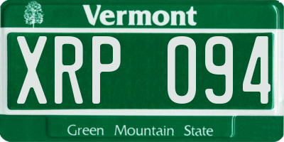 VT license plate XRP094