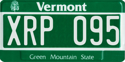 VT license plate XRP095