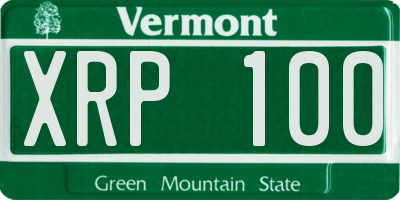 VT license plate XRP100