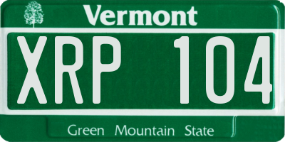 VT license plate XRP104