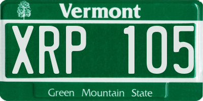VT license plate XRP105