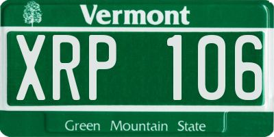 VT license plate XRP106