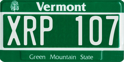 VT license plate XRP107