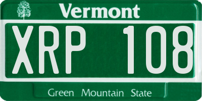VT license plate XRP108