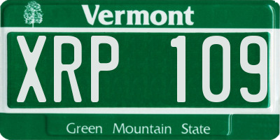 VT license plate XRP109