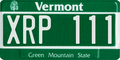 VT license plate XRP111