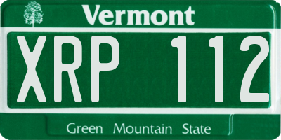 VT license plate XRP112