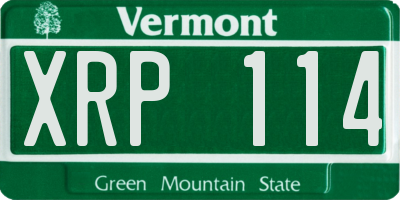 VT license plate XRP114