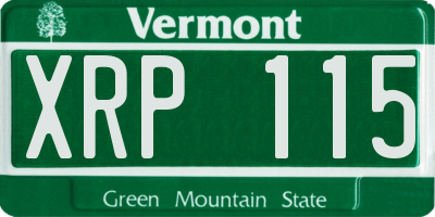 VT license plate XRP115