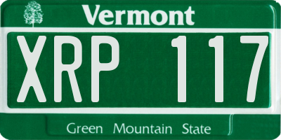 VT license plate XRP117