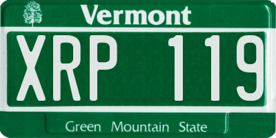 VT license plate XRP119