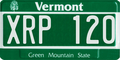 VT license plate XRP120
