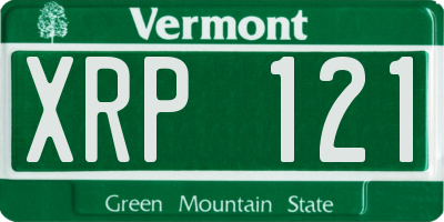 VT license plate XRP121