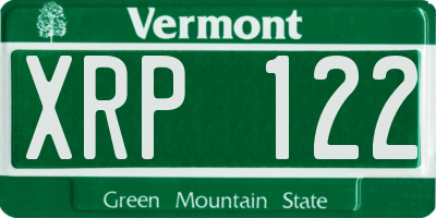 VT license plate XRP122