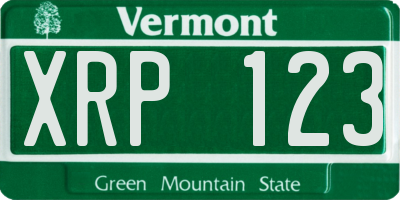 VT license plate XRP123