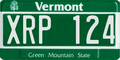 VT license plate XRP124