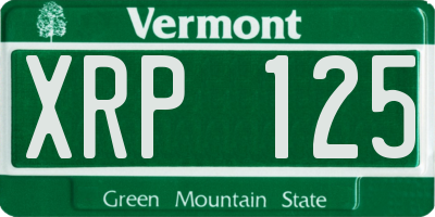 VT license plate XRP125