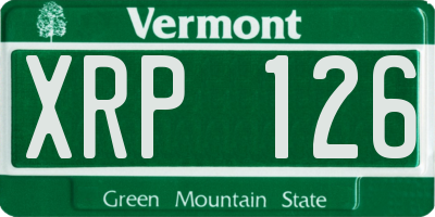 VT license plate XRP126