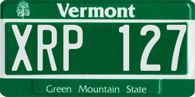 VT license plate XRP127
