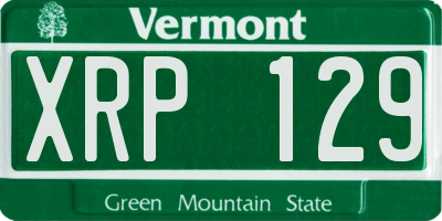 VT license plate XRP129