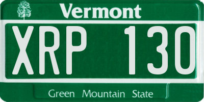VT license plate XRP130