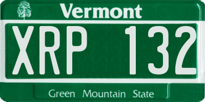 VT license plate XRP132