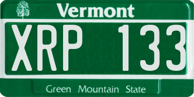 VT license plate XRP133