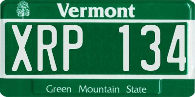 VT license plate XRP134