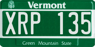 VT license plate XRP135