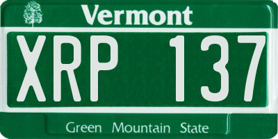 VT license plate XRP137
