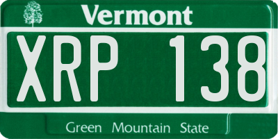 VT license plate XRP138
