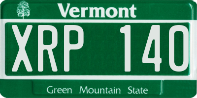 VT license plate XRP140