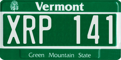 VT license plate XRP141