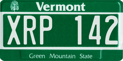 VT license plate XRP142